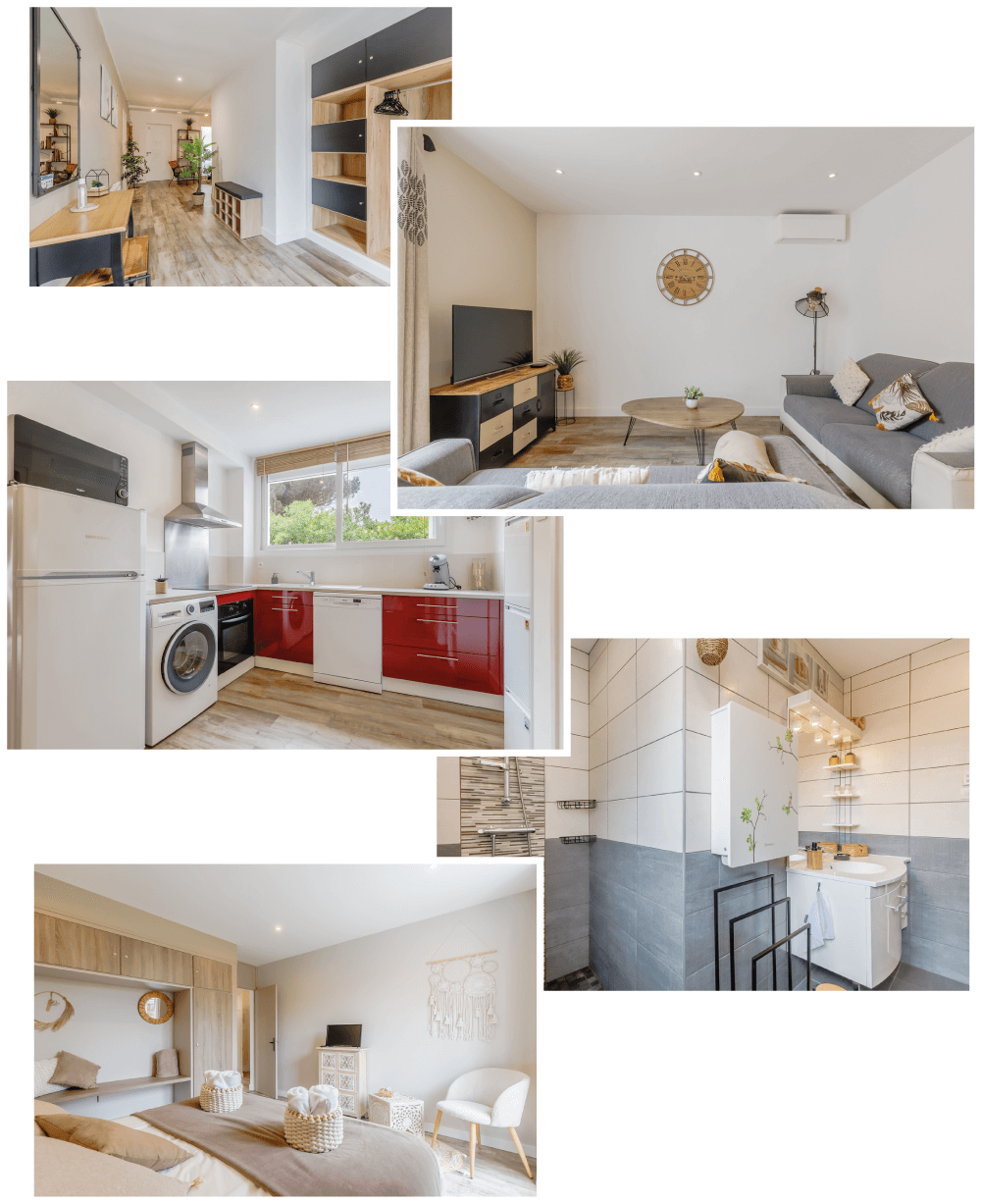 Photos montage petit gîte intérieur